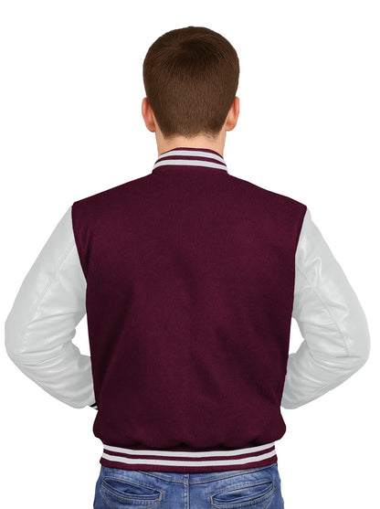 White-Leather Sleeves & Wool Body