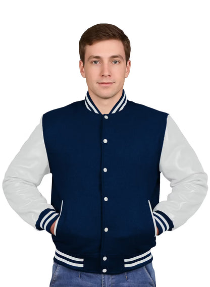 White-Leather Sleeves & Wool Body