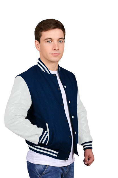 White-Leather Sleeves & Wool Body