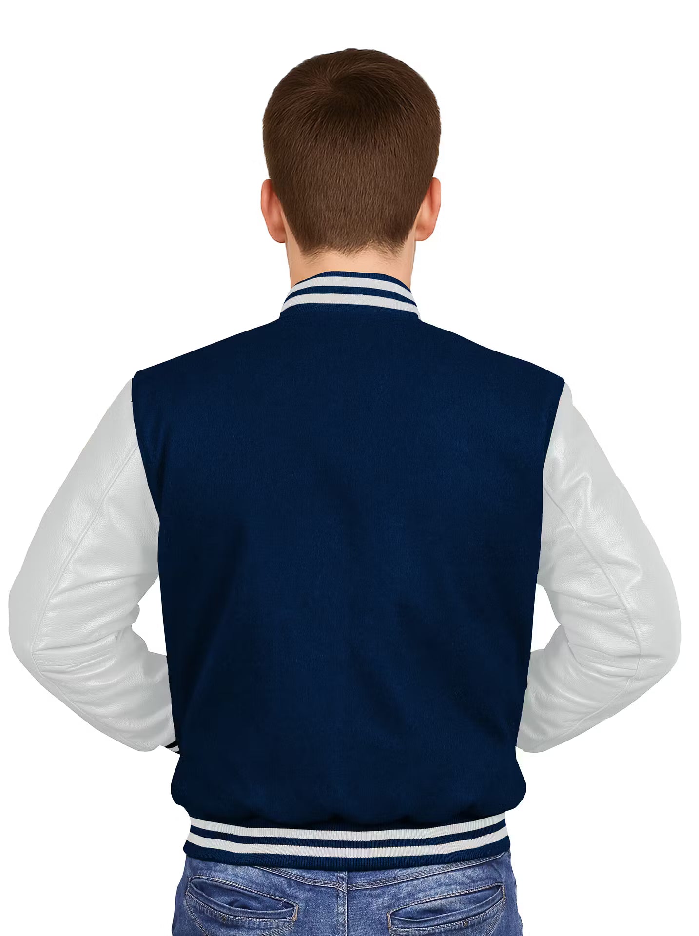 White-Leather Sleeves & Wool Body