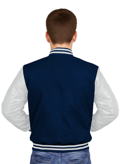 White-Leather Sleeves & Wool Body