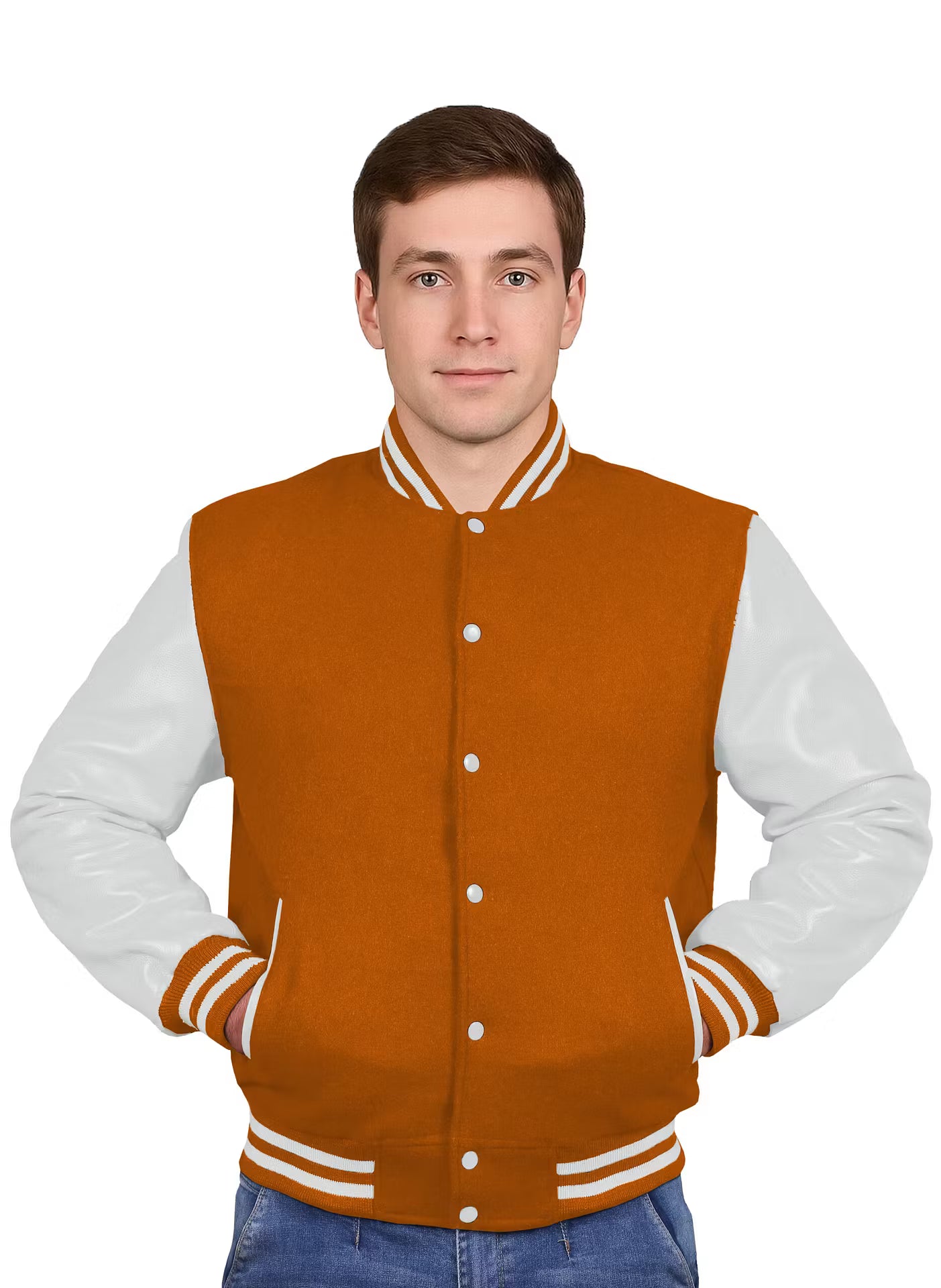 White-Leather Sleeves & Wool Body