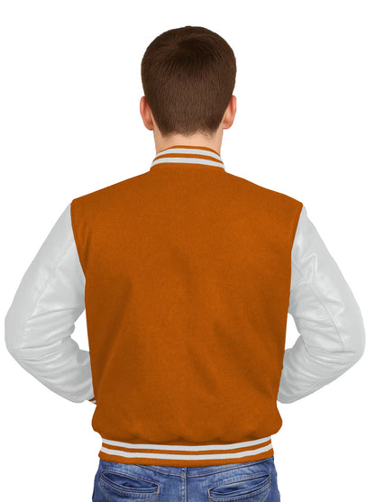 White-Leather Sleeves & Wool Body