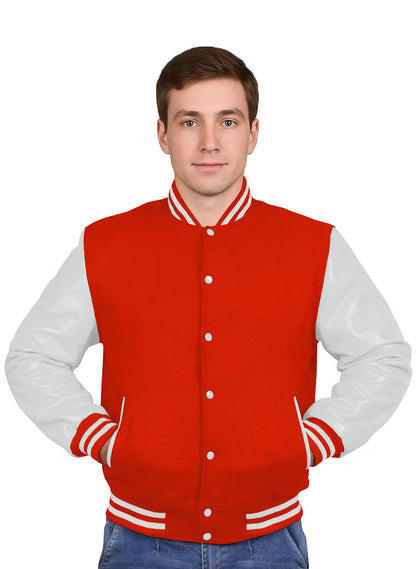 White-Leather Sleeves & Wool Body