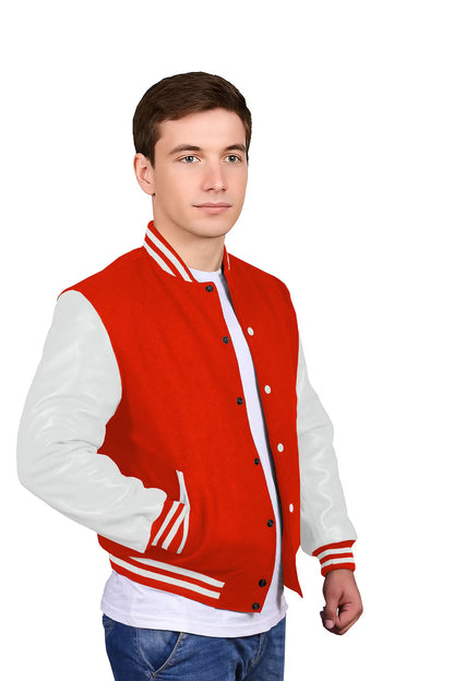 White-Leather Sleeves & Wool Body