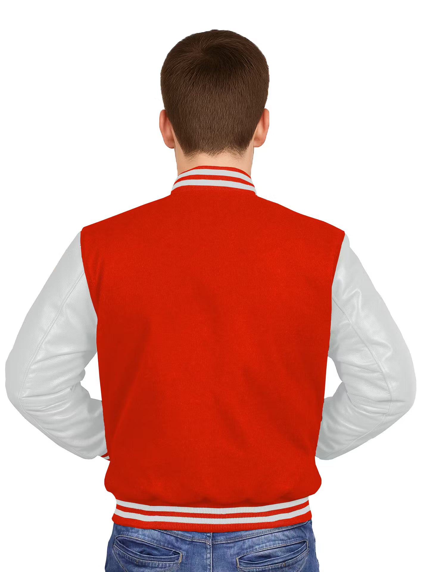 White-Leather Sleeves & Wool Body