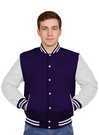 White-Leather Sleeves & Wool Body