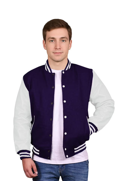 White-Leather Sleeves & Wool Body