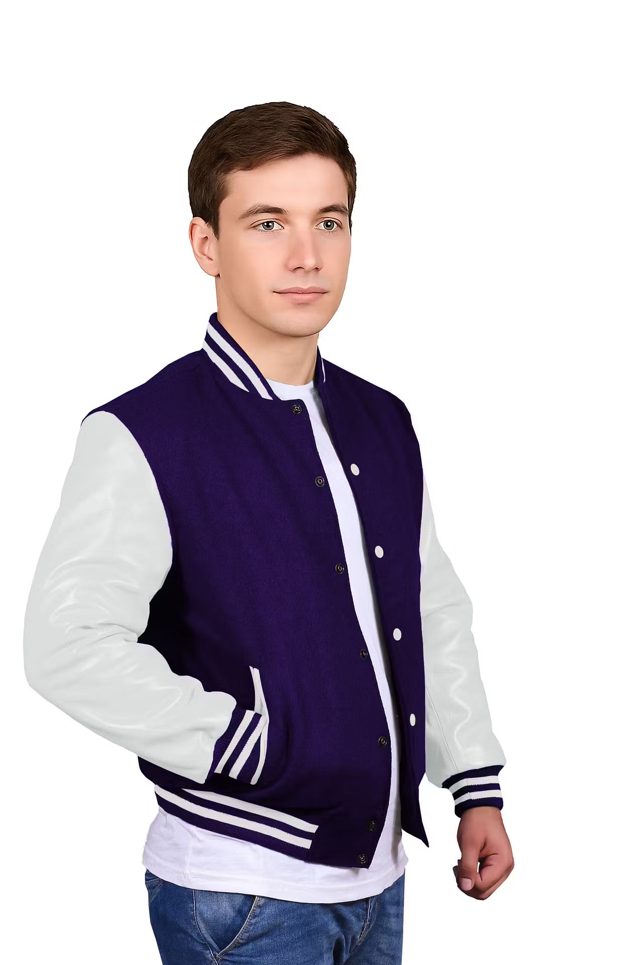 White-Leather Sleeves & Wool Body