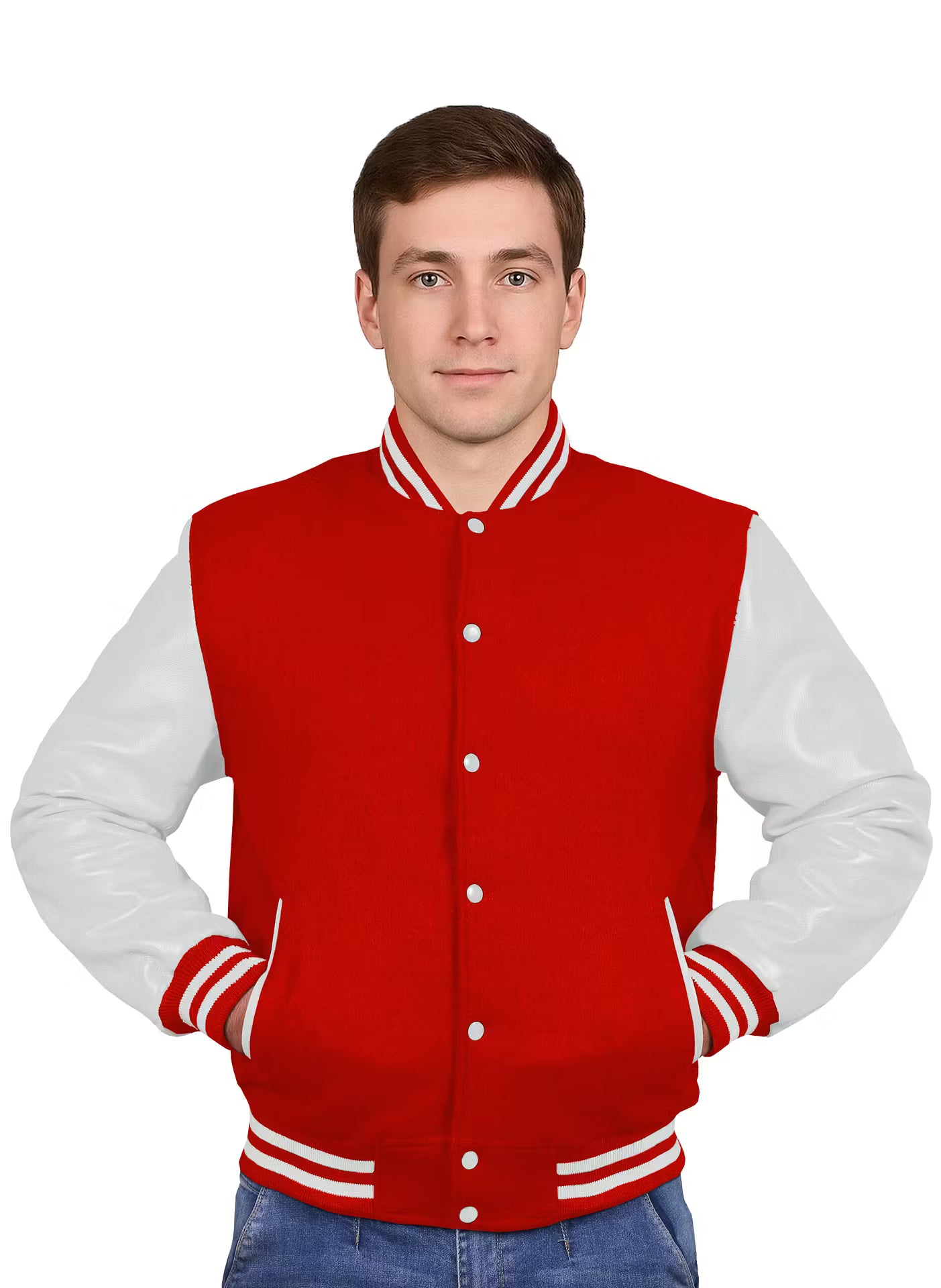 White-Leather Sleeves & Wool Body