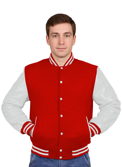 White-Leather Sleeves & Wool Body