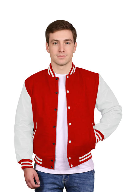 White-Leather Sleeves & Wool Body