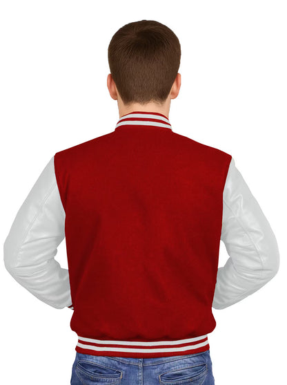 White-Leather Sleeves & Wool Body