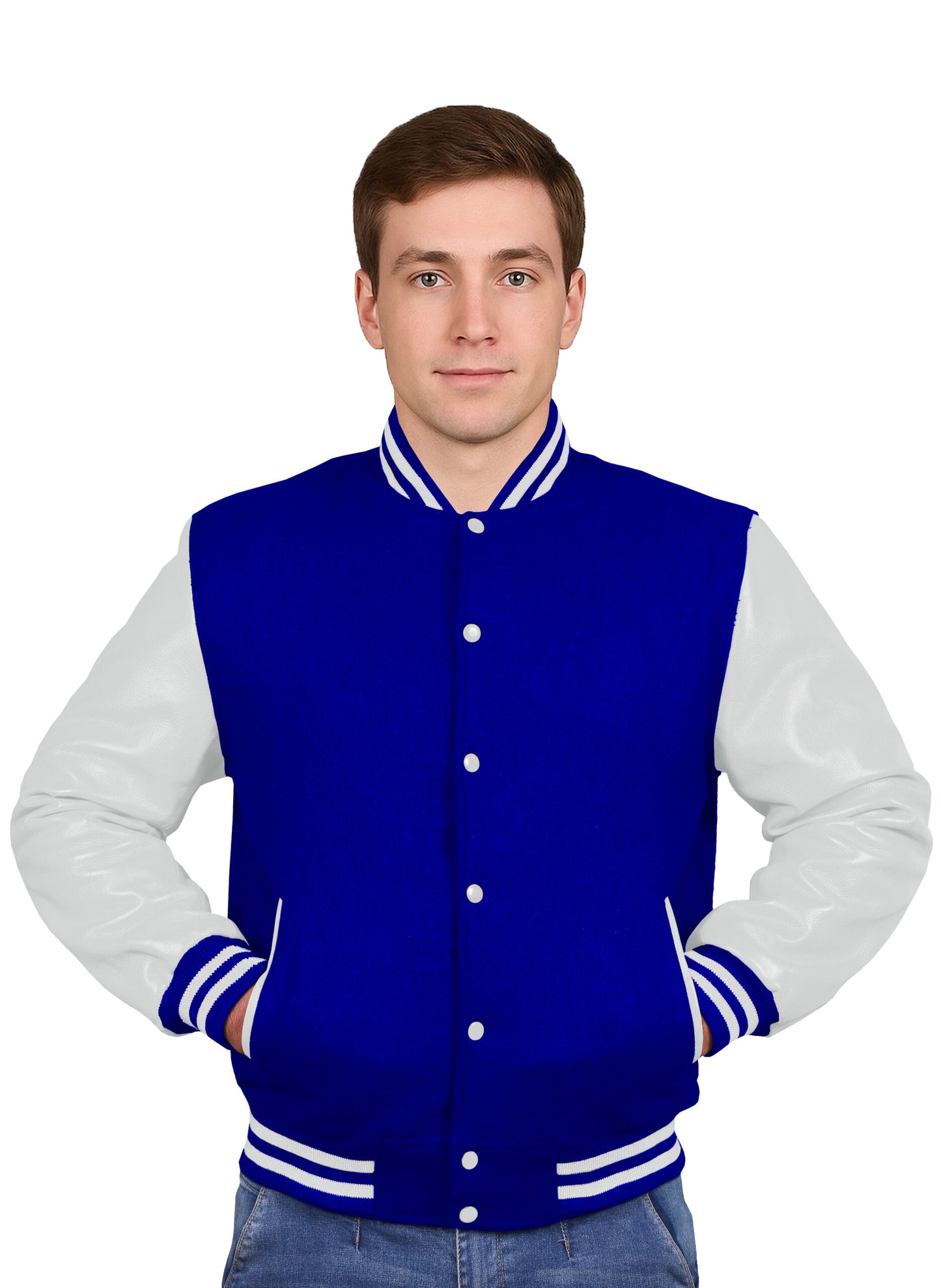 White-Leather Sleeves & Wool Body