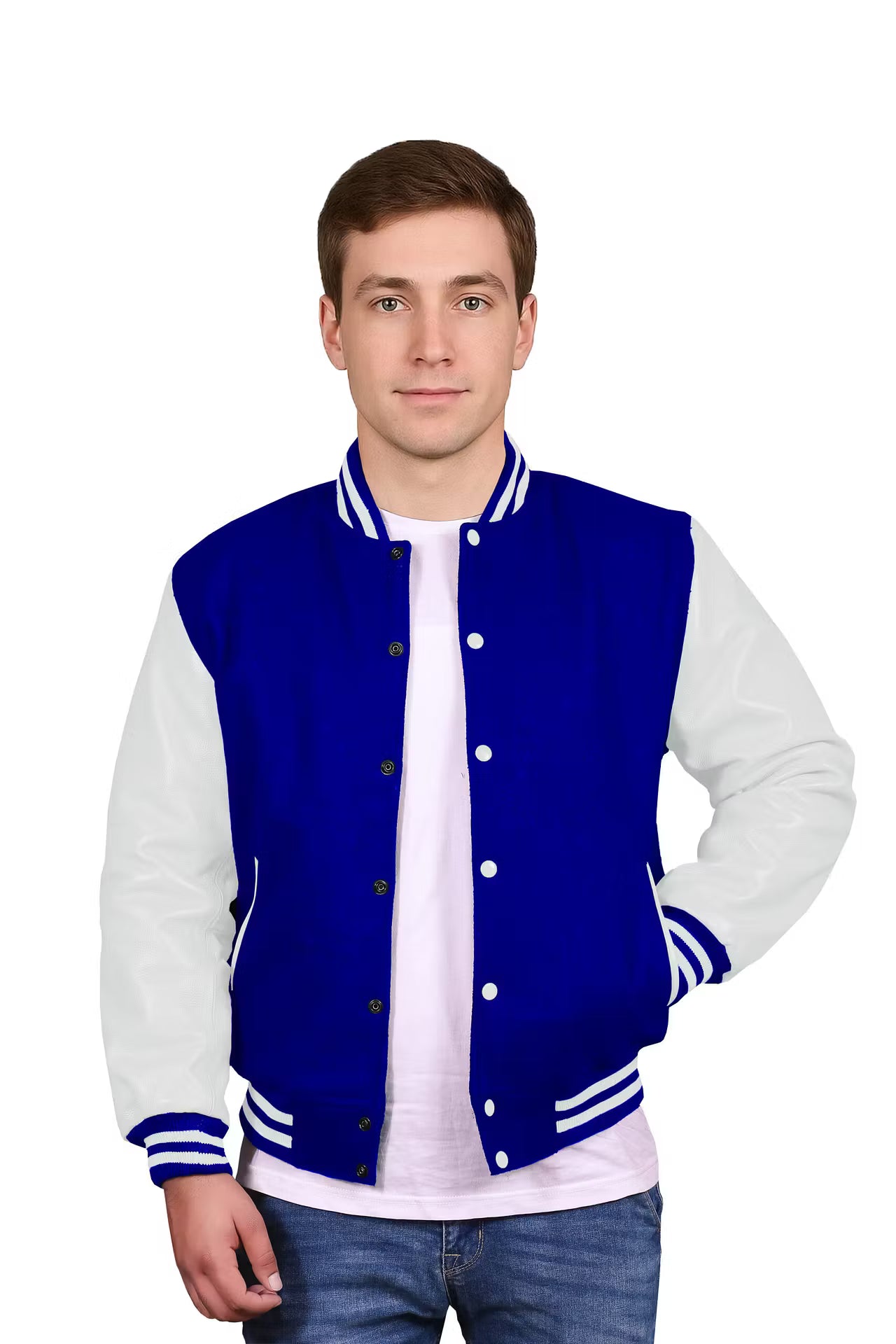 White-Leather Sleeves & Wool Body