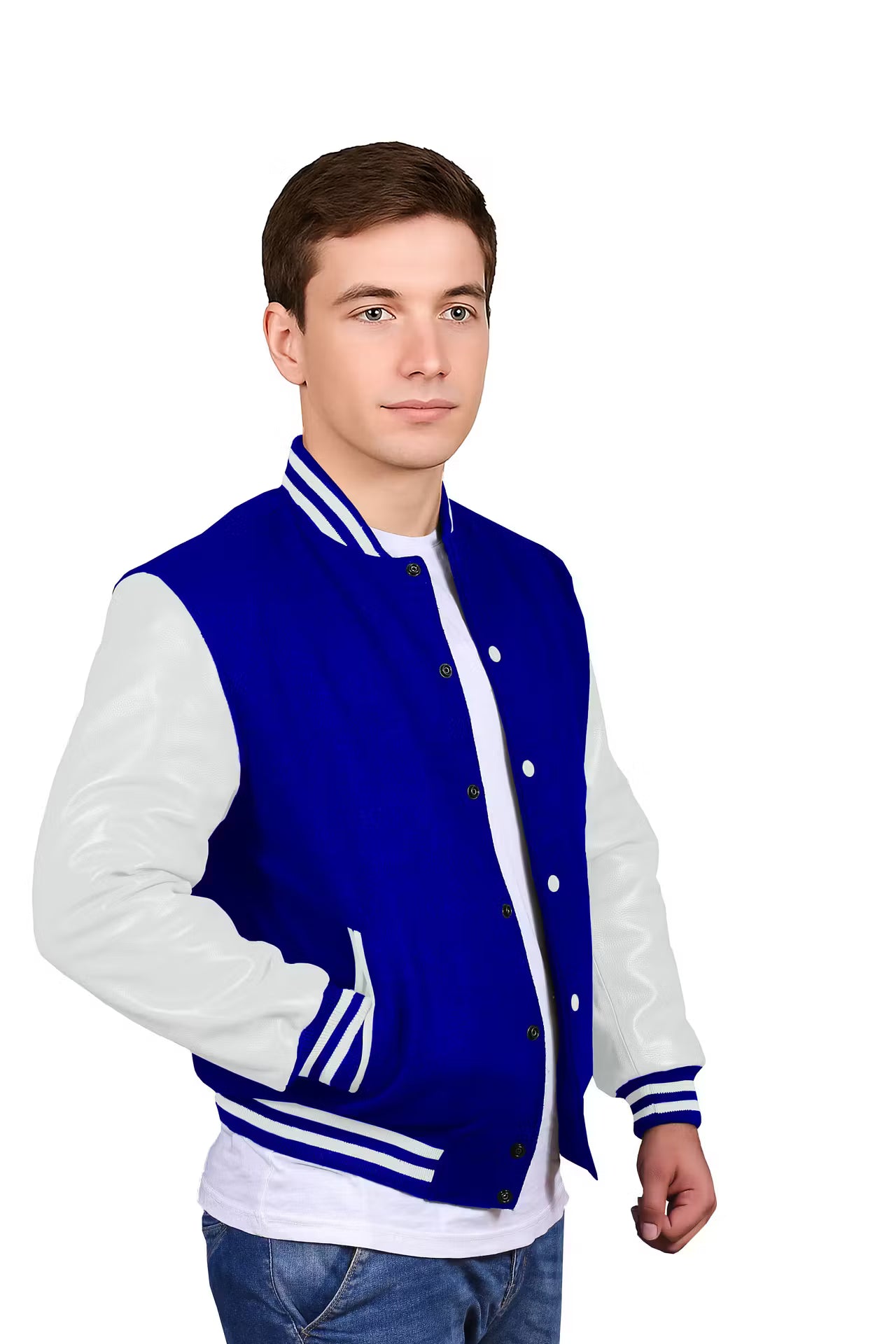 White-Leather Sleeves & Wool Body