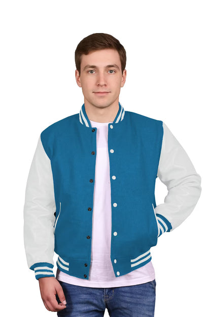 White-Leather Sleeves & Wool Body