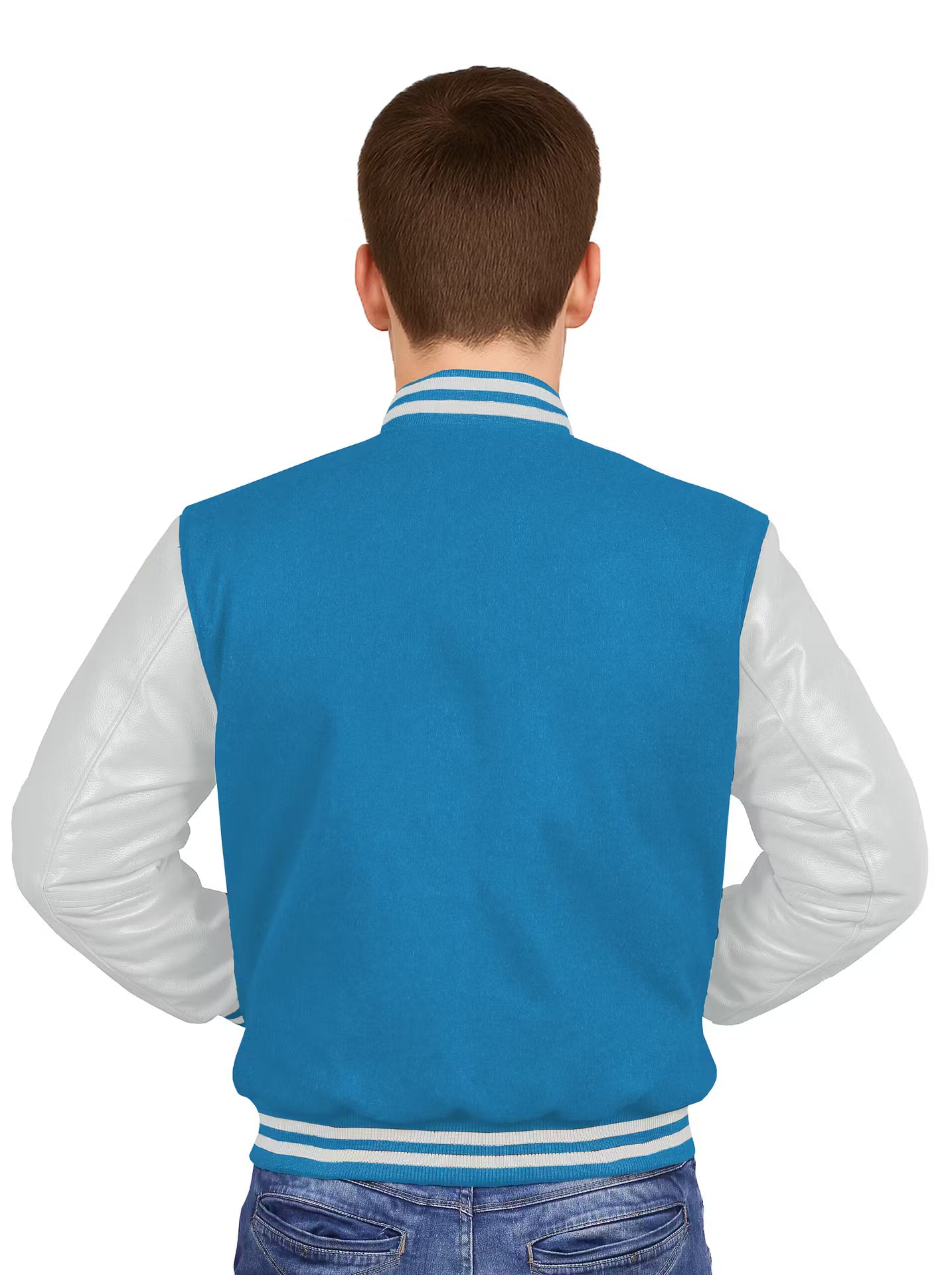 White-Leather Sleeves & Wool Body