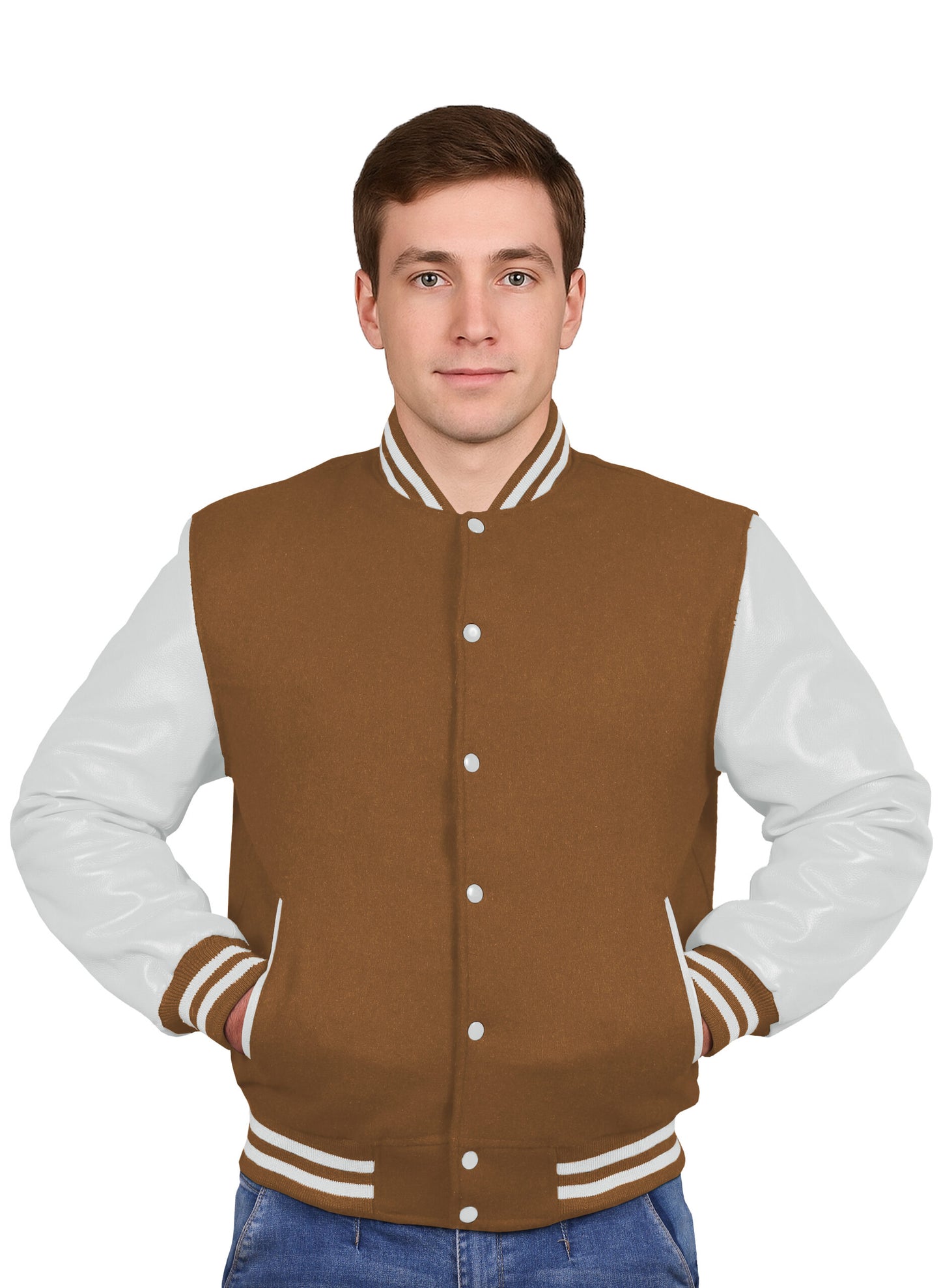 White-Leather Sleeves & Wool Body