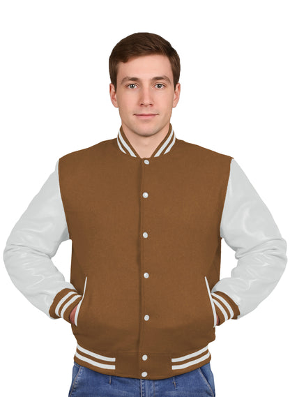 White-Leather Sleeves & Wool Body