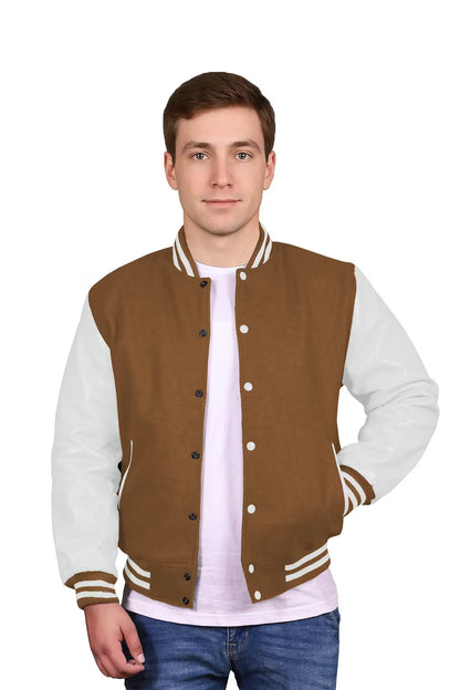 White-Leather Sleeves & Wool Body