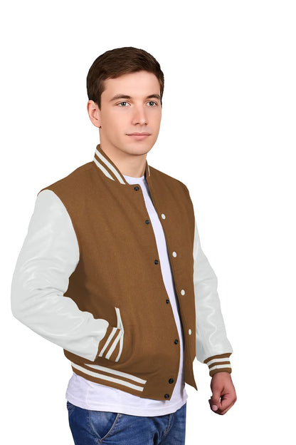 White-Leather Sleeves & Wool Body