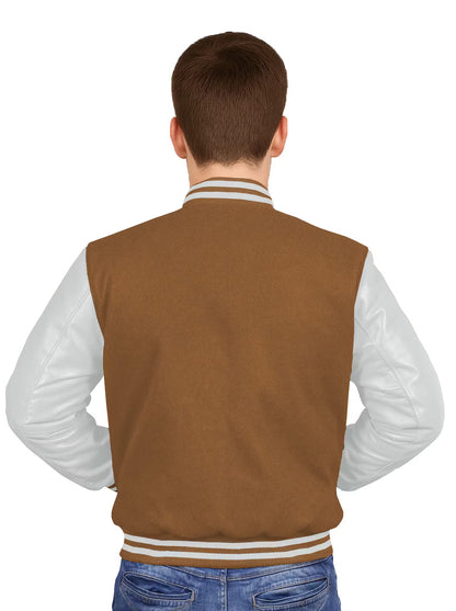 White-Leather Sleeves & Wool Body