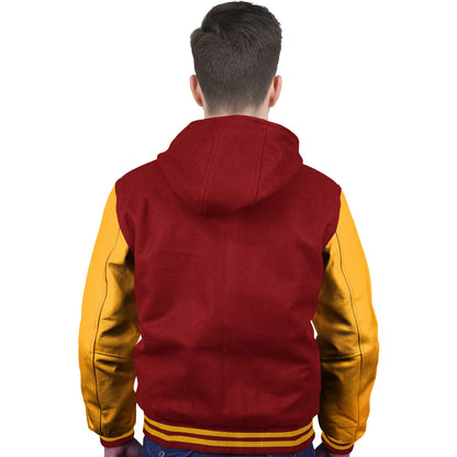 Yellow-Leather Sleeves & Wool Body (Hoodie)