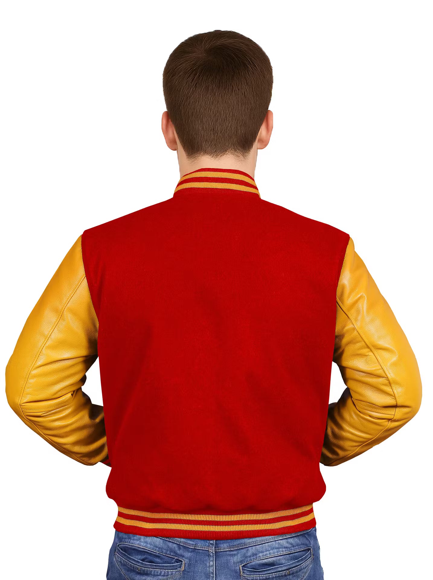 Yellow-Leather Sleeves & Wool Body