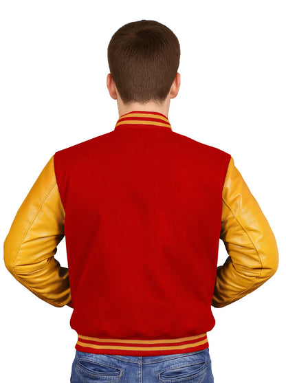 Yellow-Leather Sleeves & Wool Body