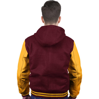 Yellow-Leather Sleeves & Wool Body (Hoodie)