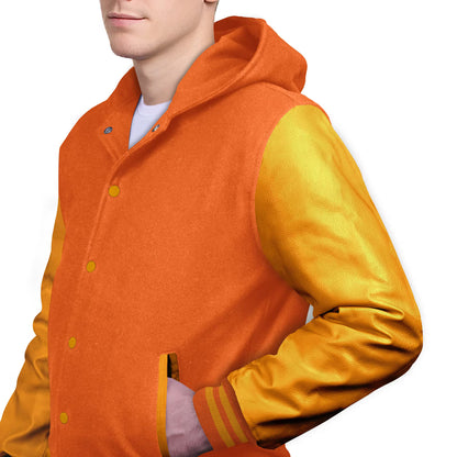 Yellow-Leather Sleeves & Wool Body (Hoodie)