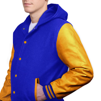 Yellow-Leather Sleeves & Wool Body (Hoodie)