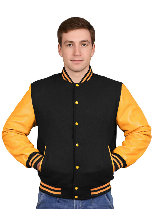 Yellow-Leather Sleeves & Wool Body