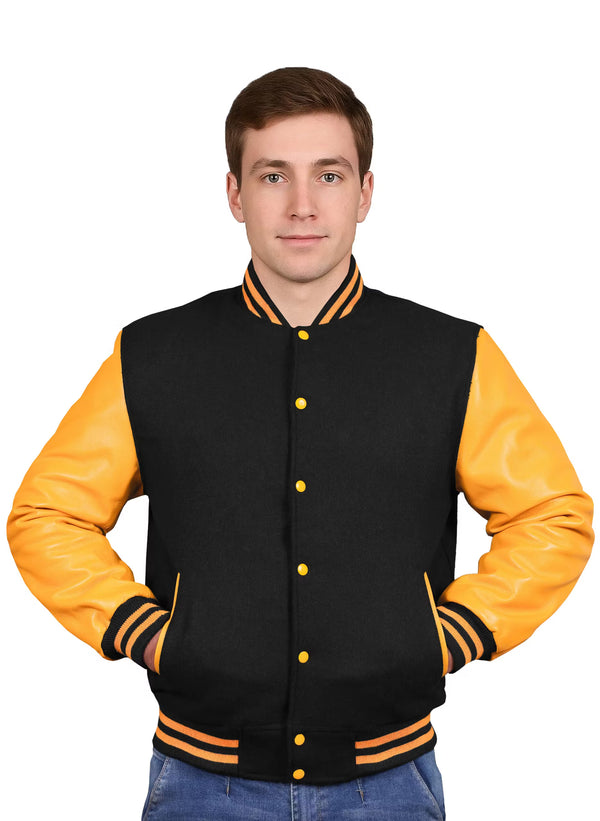 Yellow-Leather Sleeves & Wool Body