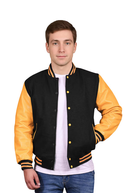 Yellow-Leather Sleeves & Wool Body