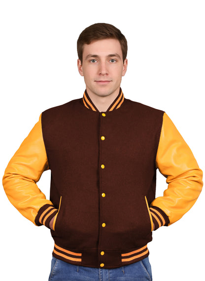 Yellow-Leather Sleeves & Wool Body