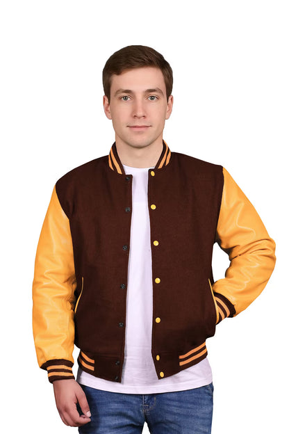 Yellow-Leather Sleeves & Wool Body