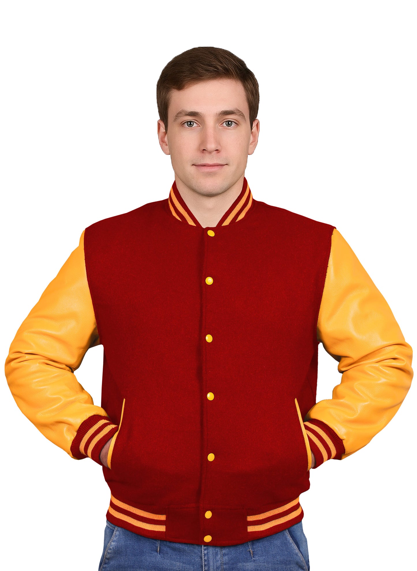 Yellow-Leather Sleeves & Wool Body