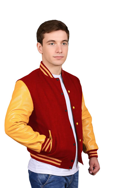 Yellow-Leather Sleeves & Wool Body