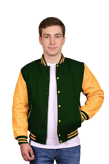 Yellow-Leather Sleeves & Wool Body