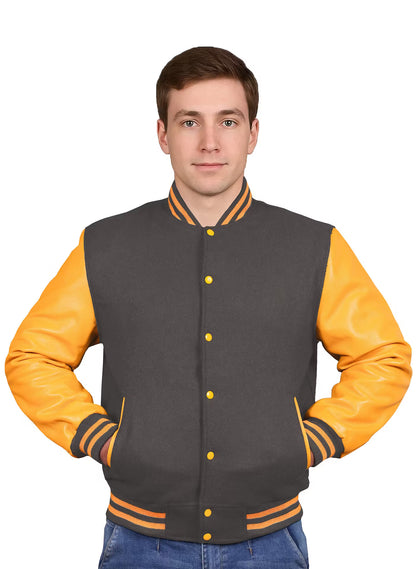 Yellow-Leather Sleeves & Wool Body