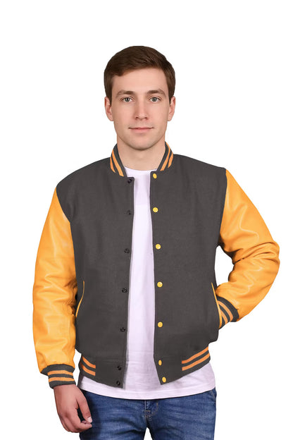 Yellow-Leather Sleeves & Wool Body