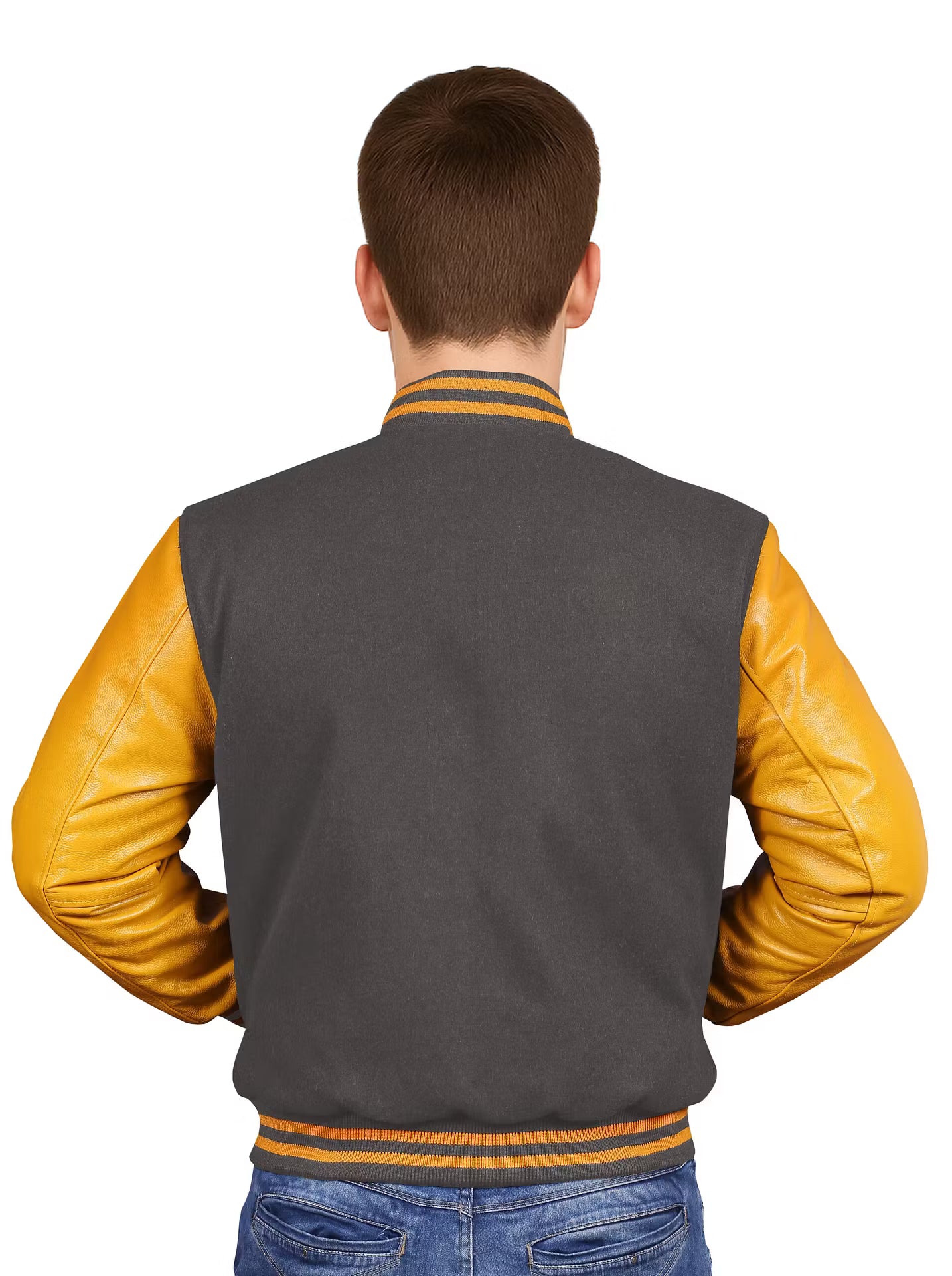 Yellow-Leather Sleeves & Wool Body