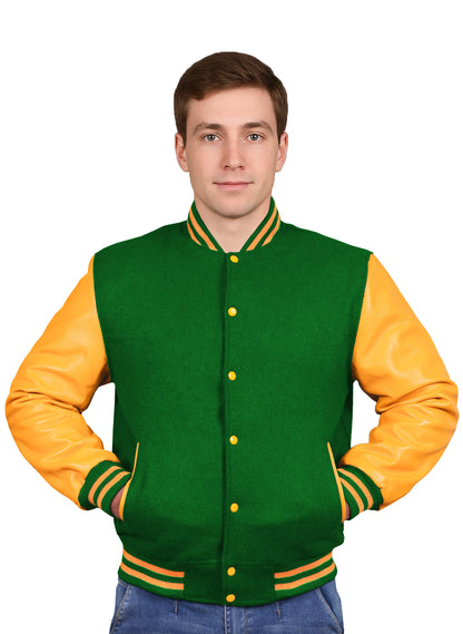 Yellow-Leather Sleeves & Wool Body