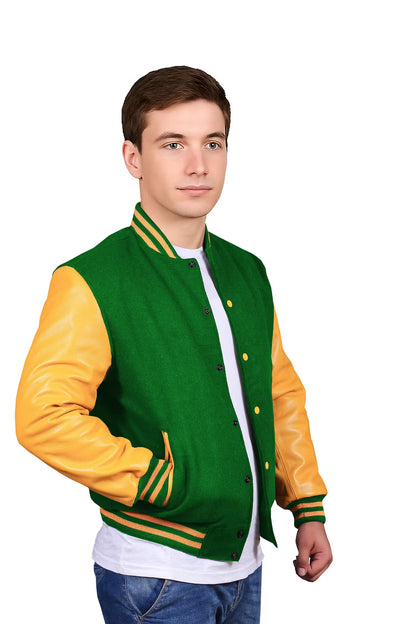 Yellow-Leather Sleeves & Wool Body