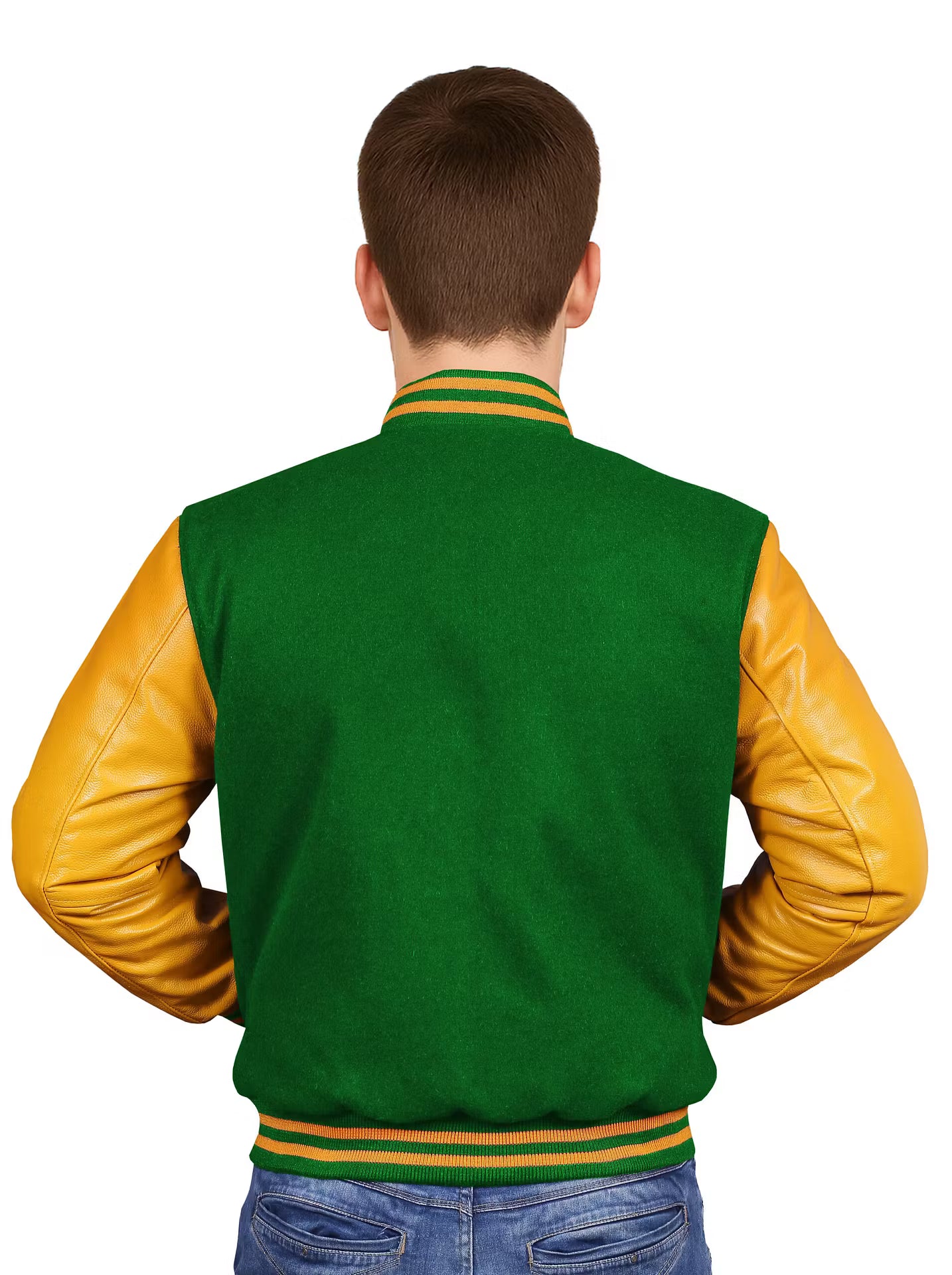 Yellow-Leather Sleeves & Wool Body