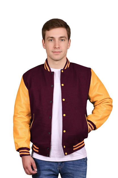 Yellow-Leather Sleeves & Wool Body