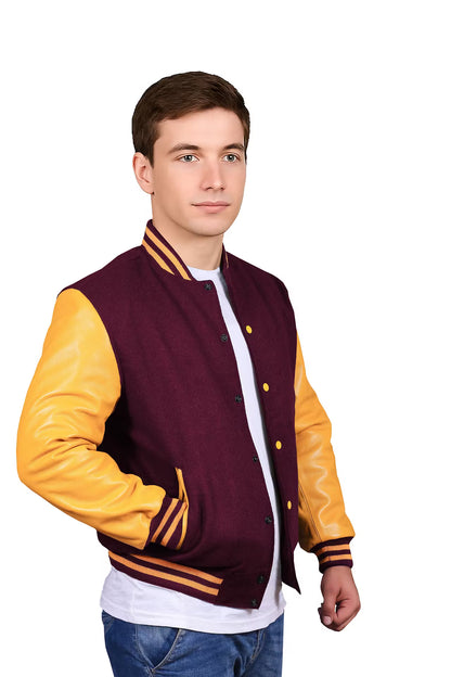 Yellow-Leather Sleeves & Wool Body