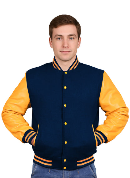 Yellow-Leather Sleeves & Wool Body